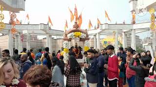 राम मंदिर प्राण प्रतिष्ठा की खुशी में दिल्ली का इस्कॉन मंदिर मंदिर भी सजाया गया #ayodhya