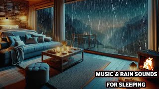 Tranquil Night Symphony | Rain, Thunder & Fireplace Melodies for Serenity