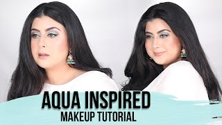 SOFT TURQUOISE CUT CREASE EYESHADOW MAKEUP TUTORIAL JACLYN HILL X MORPHE | FAIYZA BEG