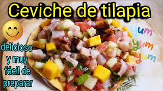 CEVICHE de pescado de TILAPIA o MOJARRA,super riquísimo