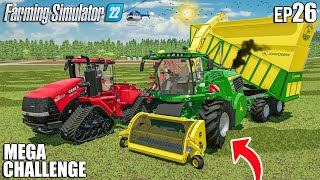 GRASS SILAGE harvest and LOAD w/ CUSTOM JOHN DEERE | MEGA Challenge #26 | Farming Simulator 22