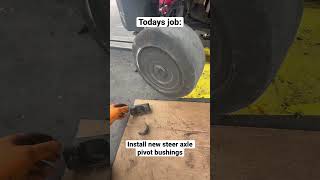 Steer axle pivot bushings worn out on Toyota Forklift.#forklift #mechanic #tech #diy #toyotaforklift