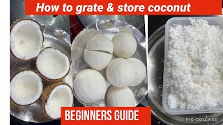 How to grate a Coconut quick and easy | Best way to grate coconut - Beginners guide