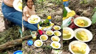 Sirviendo la comida en el CAMPO 💚