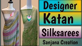 Designer Katan silksarees💗 Partywear Khaddi Georgette Saree 💗Sanjana Creation#saree #viralvideo