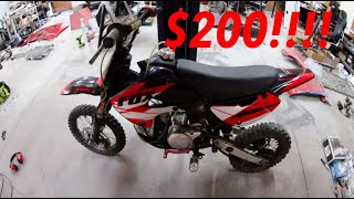 I BOUGHT A $200 PITBIKE! IT RUNS! ......KINDA: PART 1