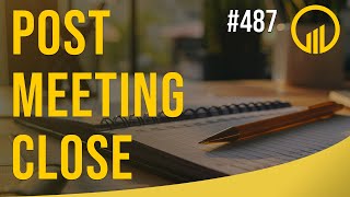 Post Meeting Close - Sales Influence Podcast - SIP 487