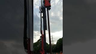 RTG RG19T telescopic leader rig installing sheet piles in Hook, Hampshire