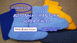 *274* BOTINHA DE LÃ OU PANTUFA EM TRICÔ TAM. M ADULTO * TATHINHA