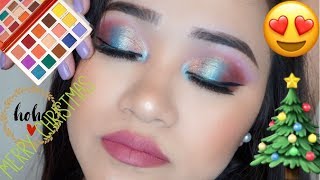 Colorful Christmas Makeup Idea Using Indie Brand Kaliente Palette ||@chinhillrose