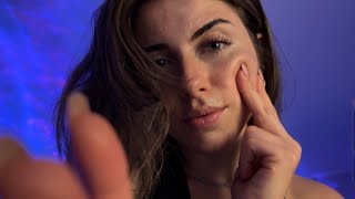 ASMR Barely touching your face 🤍 (mirrored touch & meditation music)