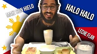 FILIPINO DESSERTS! Foreigner tries Halo Halo Leche Flan and more! Manila the Philippines