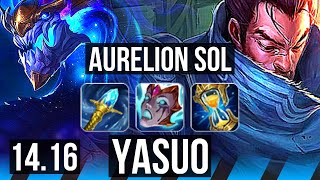 AURELION SOL vs YASUO (MID) | Quadra, Rank 6 Aurelion Sol, Legendary, 15/3/9 | BR Challenger | 14.16