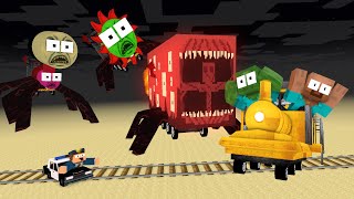 Monster School : CHOO CHOO CHARLES GIANT FAMILY THOMAS GIRL APOCALYPSE ATTACK - Minecraft Animation