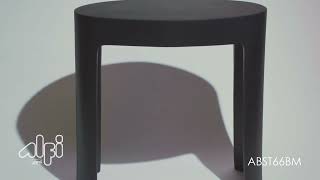 ALFI brand ABST66BM Black Matte Solid Surface Resin Bathroom / Shower Stool