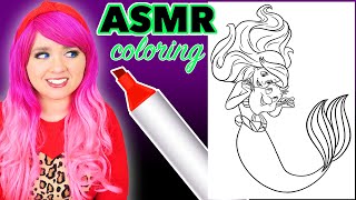 ASMR Coloring The Little Mermaid | Calming ASMR Coloring for Relaxation & Stress-Relief