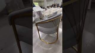 Brass grey velvet chairs #chairs #hyperbetter  #velvetchairs #diningchairs #interior