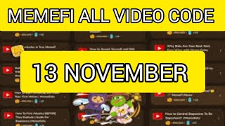 A to Z Memefi all video codes | Memefi youtube video code | memefi video code today | memefi codes