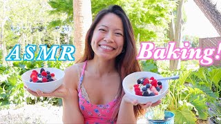 ASMR Baking & Hiking Time! Delicious Fresh Spring/Summer Pavlova! 🌸 🎂