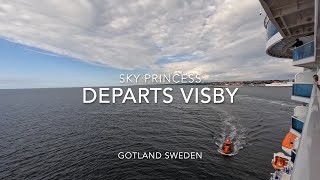 Departing Visby Gotland Sweden on Sky Princess Time Lapse