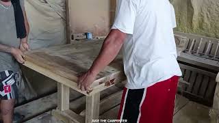 Learn table top making for a solid wood dining table using tugas & molave wood I Akie The Carpenter