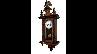 1901 Antique Mechanical Wooden Wall Clock by Friedrich Mauthe.Tthe clock seller Arthur Ammann