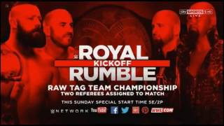 WWE Royal Rumble 2017 Cesaro & Sheamus vs Karl Anderson & Luke Gallows Official Match Card