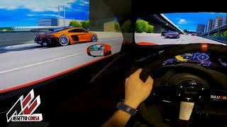 Assetto Corsa Drifting and Racing in Triple Screen - GoPro POV