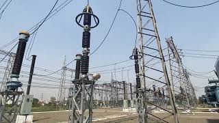 Complete view of 220,000V Lightning Arrestor LA || 100MVA Transformer