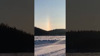 Радуга зимой или северное сияние🌈над Зайцевой речкой