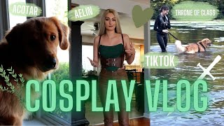 cosplaying Aelin, filming tiktoks, shooting cosplays at the lake with dogos - COSPLAY VLOG ep.1