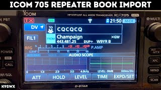 Import FM and D-STAR repeaters from Repeater Book into the Icom 705