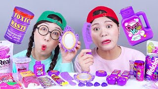 Món tráng miệng kẹo sô cô la tím Mukbang DONA