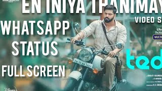 En iniya Thanimaye Video song Full screen Whatsapp status || Arya - D Imman - Sid sriram💖 1080p