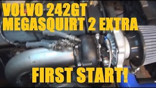 Volvo 242 turbo first startup on Megasquirt 2