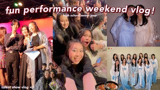 fun WEEKEND IN MY LIFE performing with friends ! grwm & vlog for school show event: senior yr vlog