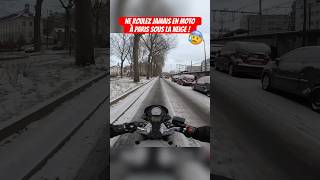 Ne roulez jamais à moto à Paris sous la neige !￼ #shorts #moto #motovlog #motard #quotidien #danger