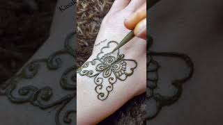 Butterfly mehndi design for backhand || “N” letter mehandi design ||