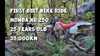 25 year old Honda XR250 : First Dirt bike ride!