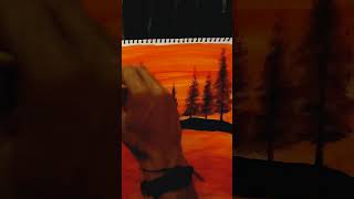 Sunset Painting | Sunset Landscape Painting | Sunset on the Lake Acrylic Painting #shorts