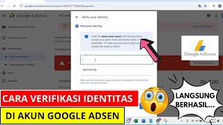 Cara Verifikasi Identitas Google Adsense