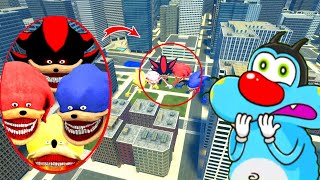 Oggy's Drone Catches Shin Sonic Tapes Team In Big City in Garry's Mods Sandbox