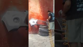 Bumper painting time lapse...#dentingpainting #restoration #cars #timelapse #trending #goviral