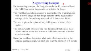 22 Augmenting Designs, Creating 2^k-p Designs in JMP