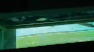 Drivers view of a M1A2 Abrams firing its main gun.