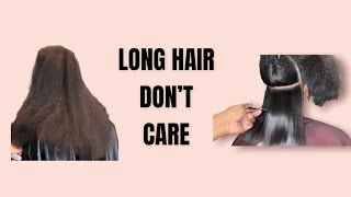 LONG HAIR DON’T CARE (MUST WATCH)🤦🏾‍♀️ #shortsfeed #ynshair #cuttingskills