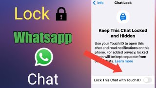 How To Lock Whatsapp Chat | Latest 2023 |