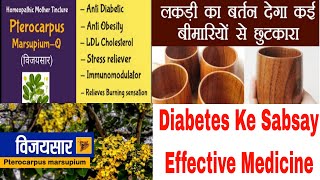 Diabetes/Sugar Ki sabsay Effective & Rare Homoeopathic Medicine //Vijay Sar Ki Lkde  Ka Q//HM4U Rke.