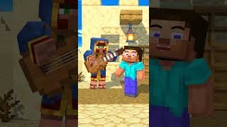 HELP Good deeds of baby Steve VS Bad deeds baby Villager #minecraftshorts #fyp