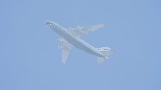 Antonov AN-124 flyover at dusk (great sound)